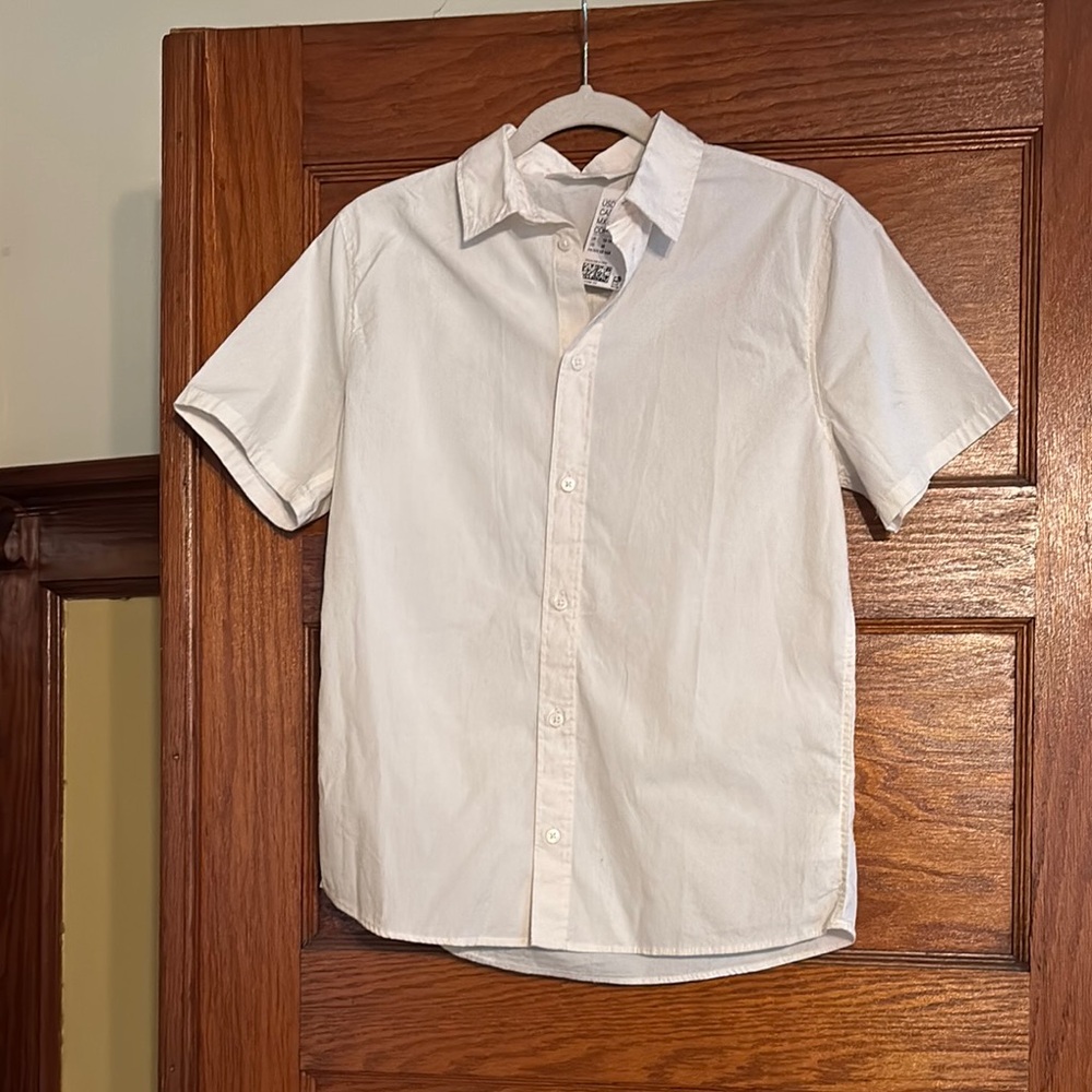 H&M Boys White Cotton Button Down Shirt